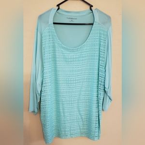 Croft & Barrow Light Teal Top Size 2X *Final Price*